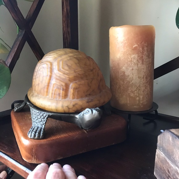 Turtle lamp light plug in gorgeous glass top - Picture 2 of 6